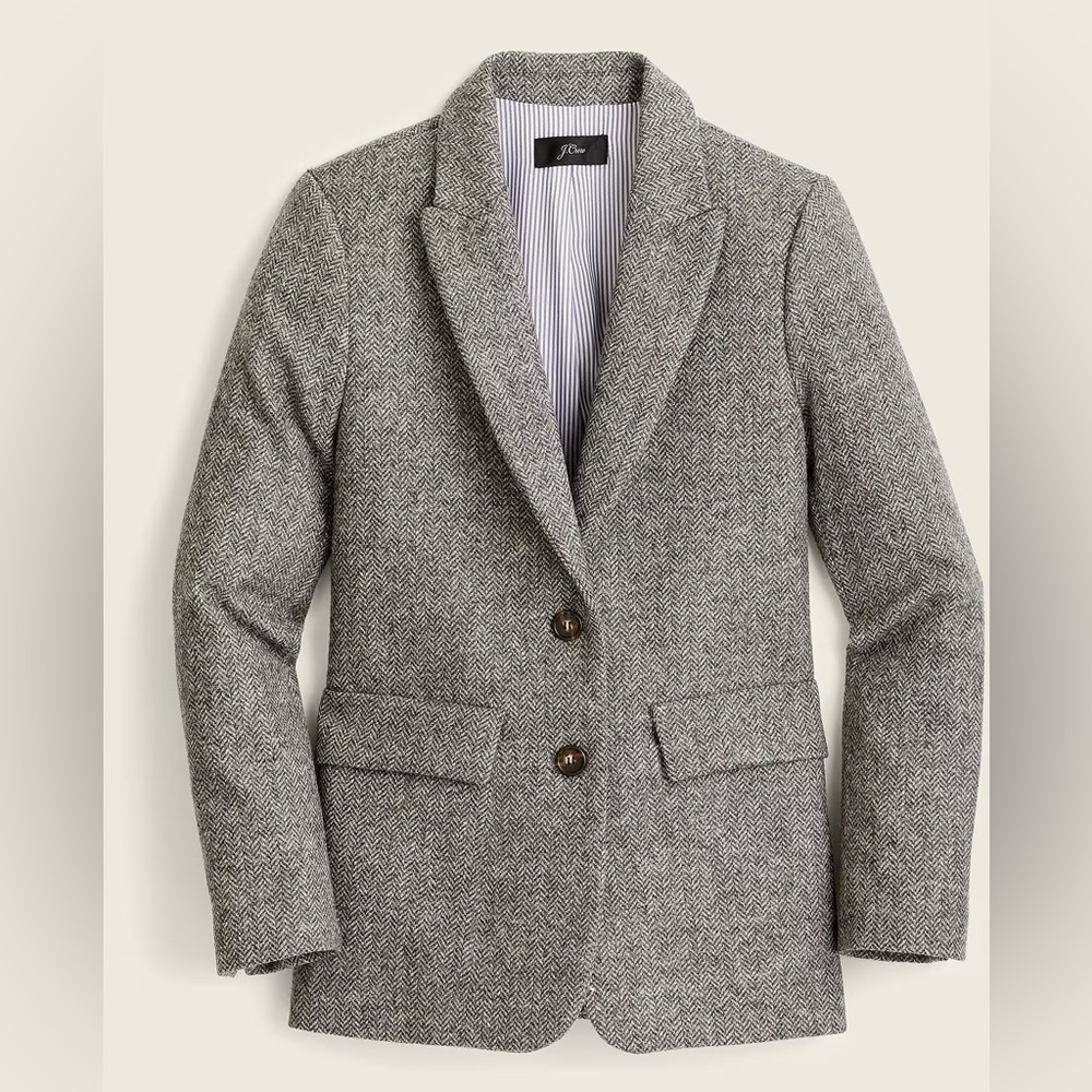 J. Crew Gray Herringbone Jacket